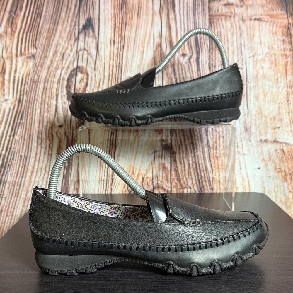 Skechers Bikers Pedestrian Leather Flats Womens Sz 7.5